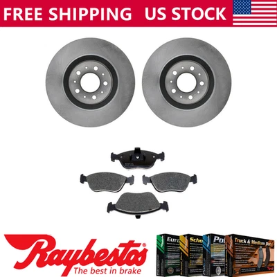 Kit de rotores de freno delanteros + pastillas metálicas y herrajes para Volvo V70 1998-2000 Foto 1 de 4