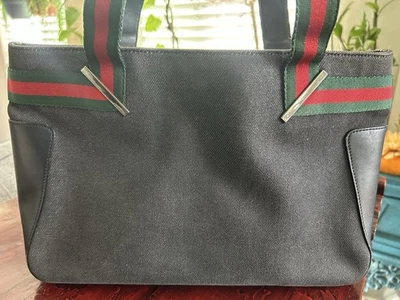 Bolso de Mano GUCCI Sherry Line Denim, Auténtico Foto 1 de 4