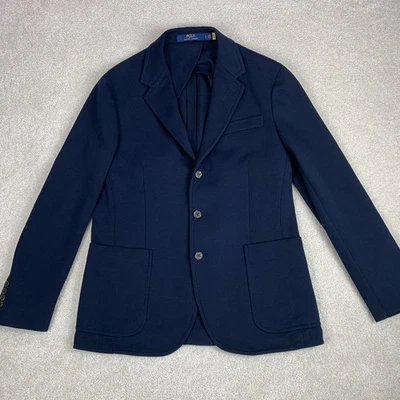Polo Ralph Lauren Size Large Modern Navy Blue Stretch Knit Sport Coat Blazer - Image 1 of 4