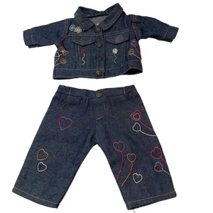 Small Small World Doll Clothes Beatrice Denim Outfit Embroidered Jacket Pant - Picture 1 of 4
