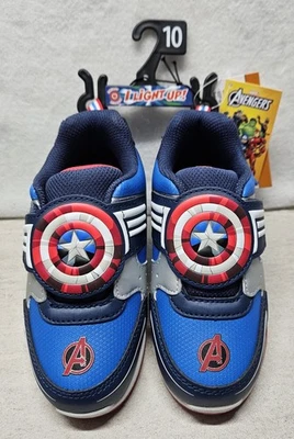 Zapatillas deportivas iluminadas Marvel Avengers para niños pequeños con interruptor de encendido/apagado talla 10/nuevas Foto 1 de 4