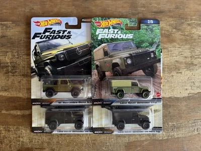 Hot Wheels Fast & Furious Off-Road 91 Mercedes-Benz G-Class Land Rover Lot Of 4 - Image 1 of 2