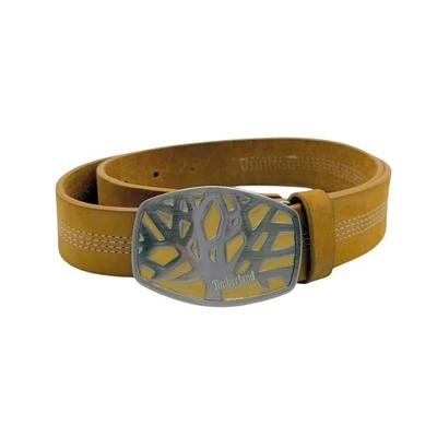 Timberland Hombres Cinturón de Cuero Genuino Acentos Dorados Hebilla Talla 32 Foto 1 de 4