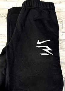 NWT Nike Big Boys Joggers Sweatpants Sz MEDIUM 10-12 Black Pants 3Brand Pockets - Picture 1 of 8