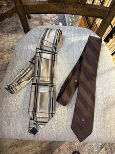 Corbata y corbatas marrones J. Garcia y Christian Dior estampadas beige y negro - Imagen 1 de 7