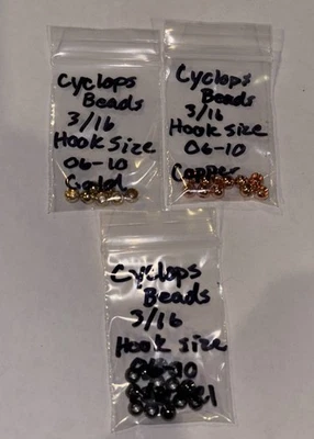 Lot Of Cyclops Brass Bead Heads Fly Tying Material Size 3/16 Hooks 6-10 - Image 1 of 4