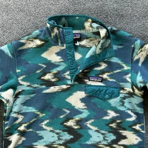 Patagonia Giacca Donna Piccola Blu Teal Leggera Synchilla Snap-T Pullover - Foto 1 di 9