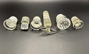 Lot of 6 Vintage Glass Decanter Bottle Stoppers All Different Shapes & Sizes - Picture 1 of 9