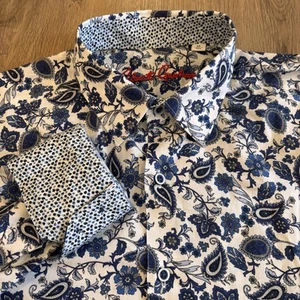 Robert Graham Herren Classic Fit Paisley AOP Button Up Hemd Flip Manschette Größe M - Bild 1 von 10