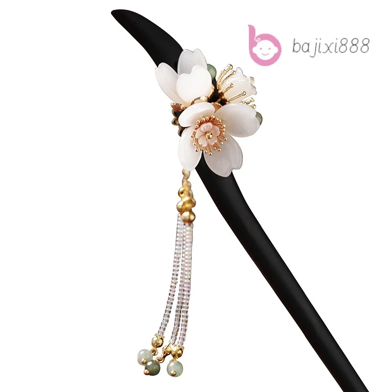 Exquisitely Peach Wood Hairpin Headwear Hairpins Hair Stick Hanfu Accessory - Image 1 of 4