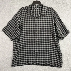 Camisa John Henry Abotonada Para Hombres 3XLT Negra Texturizada A Cuadros Manga Corta Informal - Imagen 1 de 23