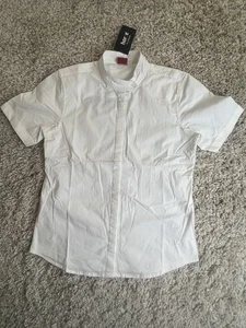 Horze brand Women's short sleeve WHITE TRISTA ENGLISH SHOW SHIRT Size 40 - Picture 1 of 10
