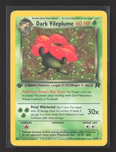 Pokemon 2000 Team Rocket Dark Vileplume 1st Edition #13/82 - Picture 1 of 2