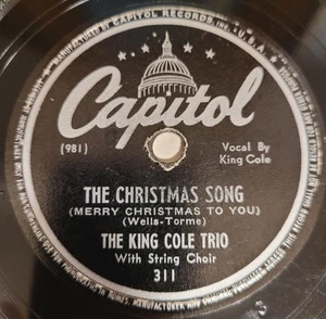HEAR👂Nat King Cole The Christmas Song Capitol 78 RPM - Imagen 1 de 4
