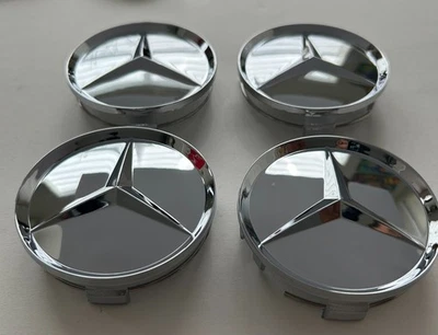 4x Chrome Wheel Center Caps Hub Cover Rim for Mercedes - Image 1 of 4