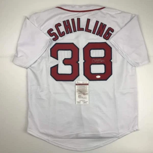 Autographed/Signed Curt Schilling Boston White Baseball Jersey JSA COA Auto - Picture 1 of 4