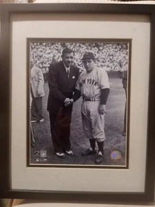 2003 12x15 Framed Photo Babe Ruth And Yogi Bear - Picture 1 of 5