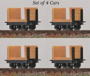 HOn30/HOe MinitrainS 3004 4-Pulpwood Flat Car w/o Brake Set NIB 009 Narrow Gauge - Picture 1 of 12
