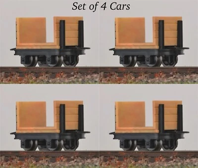 HOn30/HOe MinitrainS 3004 4-Pulpwood Flat Car w/o Brake Set NIB 009 Narrow Gauge - Image 1 of 4