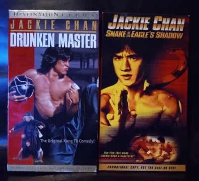 2 Редкие трудно найти VHS рекламная копия Джеки Чан ПЬЯНЫЙ МАСТЕР И ЗМЕЯ в ОРЛЕ - Изображение 1 из 4