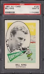 Tarjeta de fútbol americano Bill King 1961 tarjeta nubosa grado #120 PSA 9 como nueva (MT) - Imagen 1 de 2
