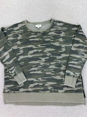 Sudadera Lucky Brand Camuflaje Mezcla Algodón Crew (Mujer Mediana) Verde Foto 1 de 4