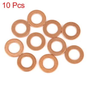 10pcs Copper Washer Flat Sealing Gasket Ring Spacer for Car 10 x 18 x 1.5mm - Afbeelding 1 van 3