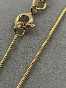 Schlangenkette 9 kt Gelbgold massiv 1 mm 18 Zoll / 45 cm (GSNM) - Bild 1 von 6
