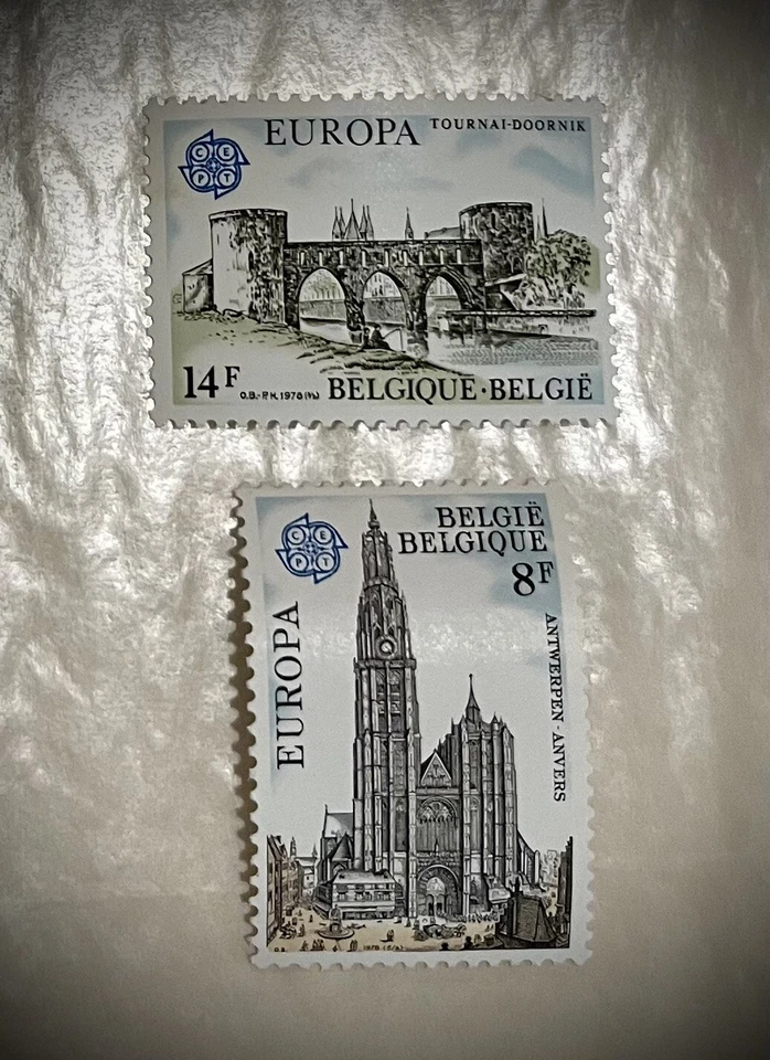 Belgium Scott 1013-1014 VF MNH 1978 Europa Historical Architecture - Image 1 of 3