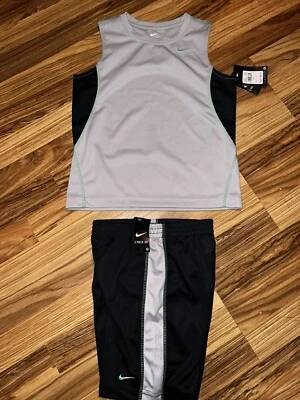 Nike Boy’s NEW 2pc Set Tank Top Shorts Youth Outfit Dri-fit Size 7 BNWT - Image 1 of 4