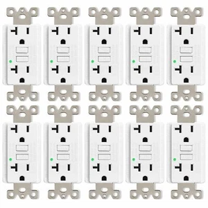GFCI Toma 20 Amp Receptáculo LED Indicador Fallo de Tierra Interruptor de Circuito ×10 - Imagen 1 de 12