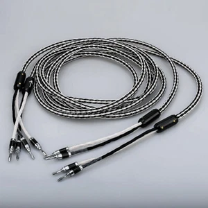 8N OCC Copper 8AG HiFi Audio Speaker Wire Cable with Banana Y U Spade Plug - Picture 1 of 5