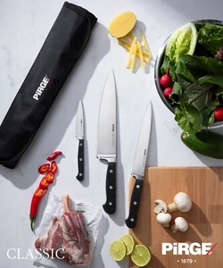 Juego de cuchillos profesionales PİRGE Classic con bolsa 4 piezas - acero inoxidable - cuchillo forjado - Imagen 1 de 8