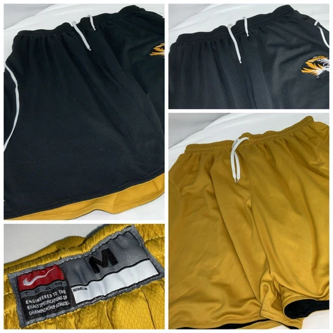 Mizzou Tigers Nike Basketball Shorts M Blk Gold Reversible Excellent YGI E1-461 Cover