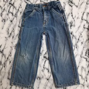 Carhartt blau Denim Zimmermann Jeans Rocker Punk Grunge zerrissenes Knie 3T Kleinkind - Bild 1 von 11
