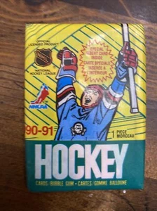 Unopened Wax Pack (7 cards) 1990-91 O-PEE-CHEE OPC NHL Hockey Wax Pack - Picture 1 of 2