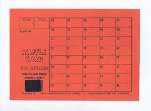 10 Cards - Lucky Number Raffle Cards A5 - Fundraising - 40 Spaces - Picture 1 of 5