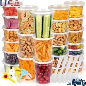60 Pack Food Storage Containers Airtight Leakproof Meal Prep Microwave Safe New - Picture 1 of 9