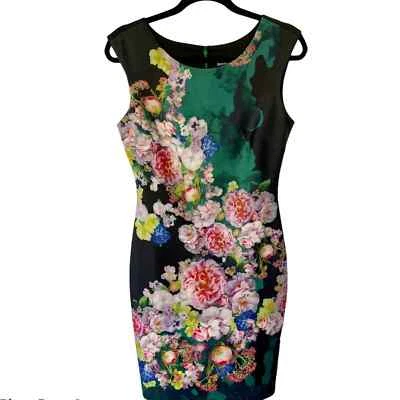 Marc Bouwer Black Floral Shift Dress Small - Image 1 of 4
