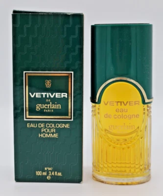 Guerlain Vetiver Eau de Cologne 100 ml/3,3 oz frasco respingo autêntico Finescents - Imagem 1 de 4