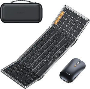 Foldable Keyboard and Mouse, Folding Bluetooth Keyboard Mouse Combo for Business - Picture 1 of 10