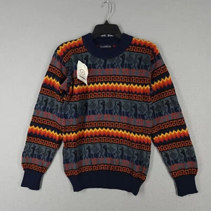 NUEVO Suéter de Lana de Alpaca Gamboa Para Mujer Pequeño Gris Tejido a Rayas Pullover Peruano - Imagen 1 de 10