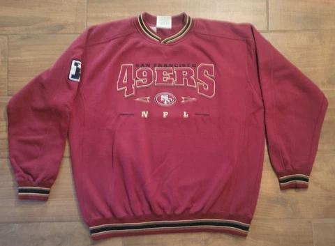 Vintage San Francisco 49ers Sweatshirt Sz XL Red Pullover Lee Sport NFL 90s 1996 Cover