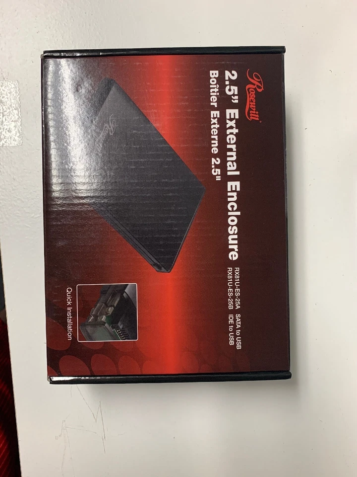 ROSEWILL RX81U-ES-25B 2.5" IDE PATA to USB 2.0 EXTERNAL ENCLOSURE BLACK - Image 1 of 1