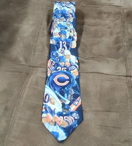 Ralph Marlin TM Vintage 1990 100% Polyester Chicago Bears Tie Cover