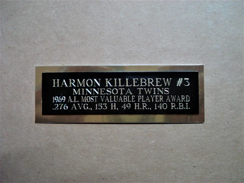 Harmon Killebrew Twins 1969 AL MVP Award Baseball Card Plaque Nameplate 1 X 3 Cover