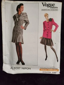 Vogue 2187 Tops Skirt Scarf Albert Nipon Size 18-20-22 1988 Uncut Sewing Pattern - Picture 1 of 2