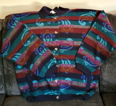 Vintage Tricots St Raphael Sweater Woman Large Cardigan New Wool Cottage Core - Image 1 of 4