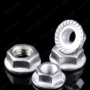 M5 M6 Aluminum Alloy 6061 Hex Flange Nut Serrated Lock Nut Aluminum profile Nuts - Picture 1 of 6