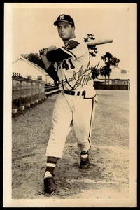 1954 J.J. COPY-ART DEVOLITE PEERLESS EDDIE MATHEWS POSTCARDS - Picture 1 of 2